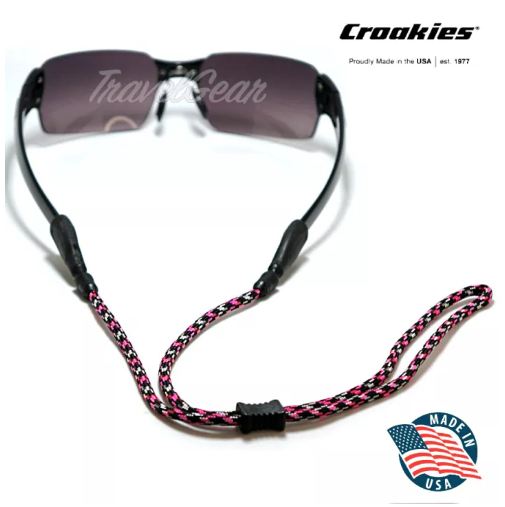 (ว#064) สายคล้องแว่นตาCroakies รุ่น Terra Combo XXL / Tite End Neon Pink Multi ( สีชมพู ) No Ratings