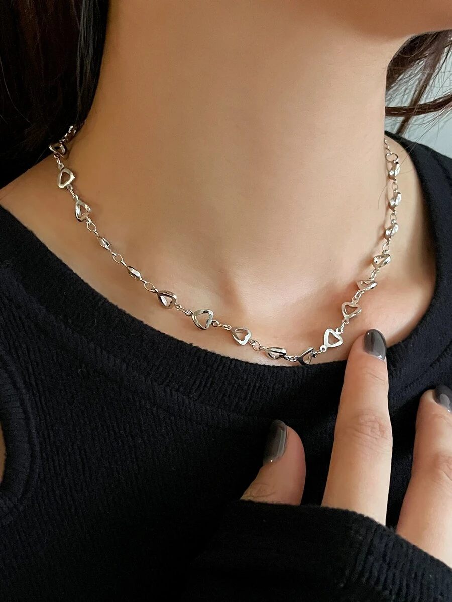 DAZY สร้อยคอ สายโซ่ ลายหัวใจ  kk-132