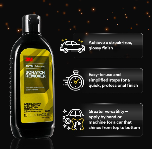 AC37-3M สเปรย์เคลือบเงา สูตรเสริมความเงา ขนาด 400 ml. PN39034LT + 3M น้ำยาลบรอยขนแมว เพิ่มความเงา Scratch Remover PN39044