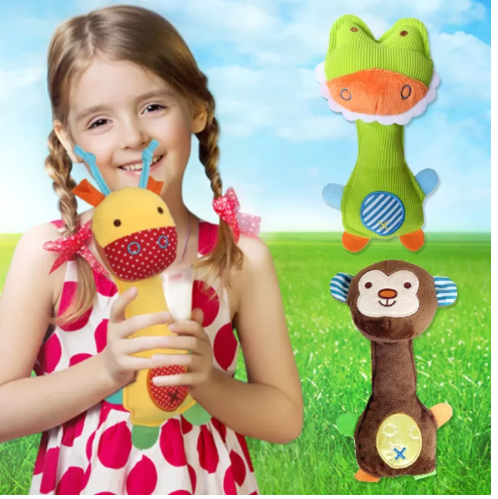 GO27-สั่นตุ๊กตาเขย่ามือ เขย่ามือรูปสัตว์ มีเสียงกรุ๊งกริ๊ง บีบมีเสียงปี๊ปๆ มี3 แบบ ให้เลือก