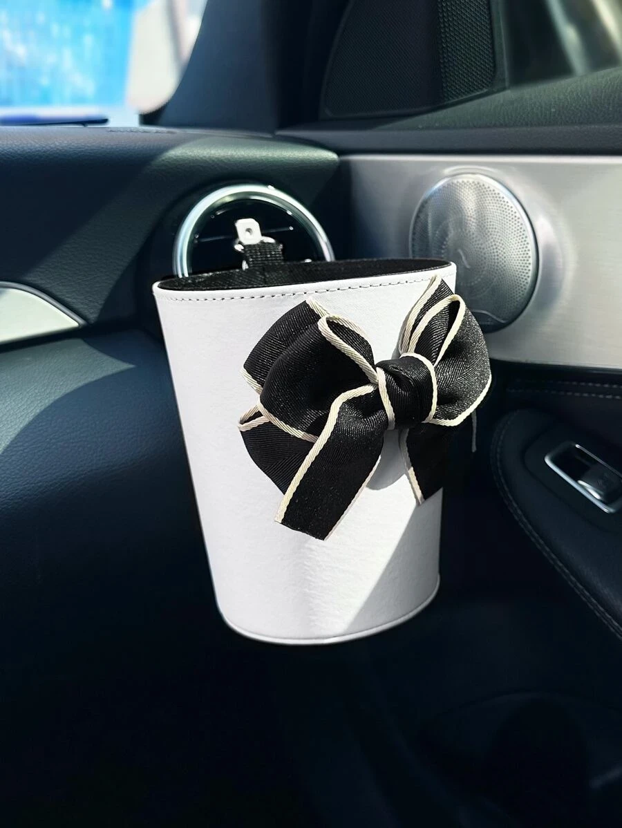 ถังขยะในรถยนต์ 1 ชิ้น โบว์  nn-189