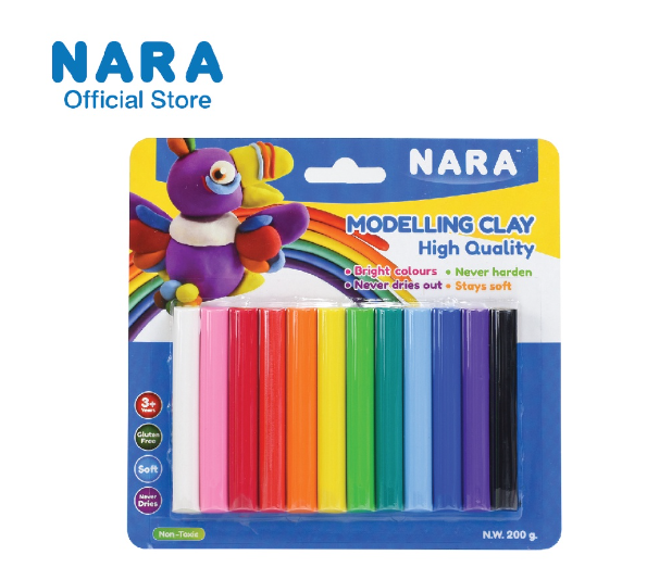 TOY77-NARA Modelling Clay ดินน้ำมันไร้สารพิษ 12 สี (ขนาด 200 กรัม) *เลือกสี*
