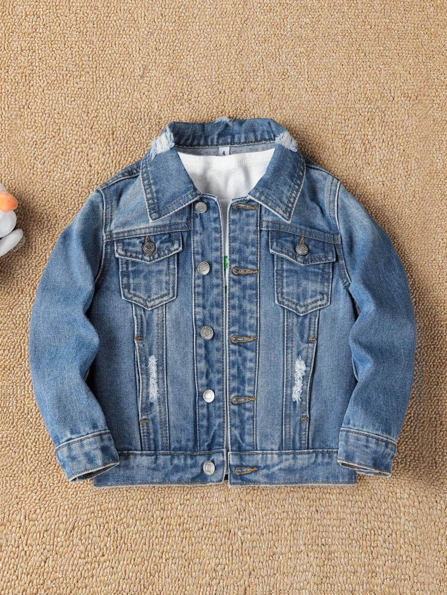 เด็กผู้หญิง แจ็คเก็ต เดนิม แต่งขาด a-32