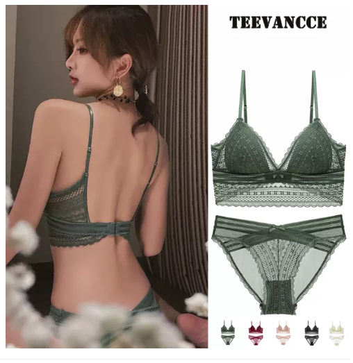 BRA58 TEEVANCCE non-wired lace underwear set bra open back matching beautiful back fashion bra and panty set womens underwear