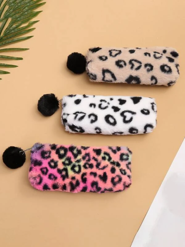 กล่องดินสอ ลาย เสือดาว สีสุ่ม 1 ชิ้น  g-72