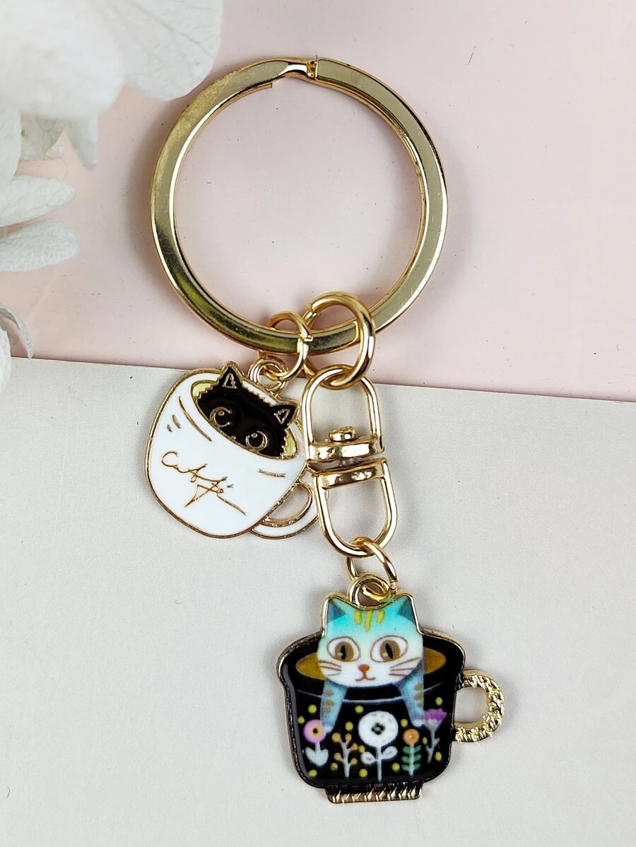 พวงกุญแจ แมว จี้  k-052