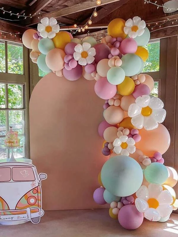 ชุดตกแต่งซุ้มลูกโป่ง การออกแบบ ดอกไม้ 95 ชิ้น p-30