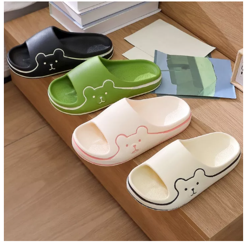 UTI43-รองเท้าแตะ กันลื่น EVA รองเท้าใส่ในบ้าน พื้นนุ่ม สำหรับสุภาพสตรี