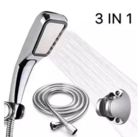 SA84-ฝักบัวแรงดัน / เพิ่มแรงดันน้ำ /ชุดฝักบัว/ให้น้ำเป็นละอองแบบแรง/ประหยัดน้ำ มีฝักบัว+ที่แขวน+สาย
