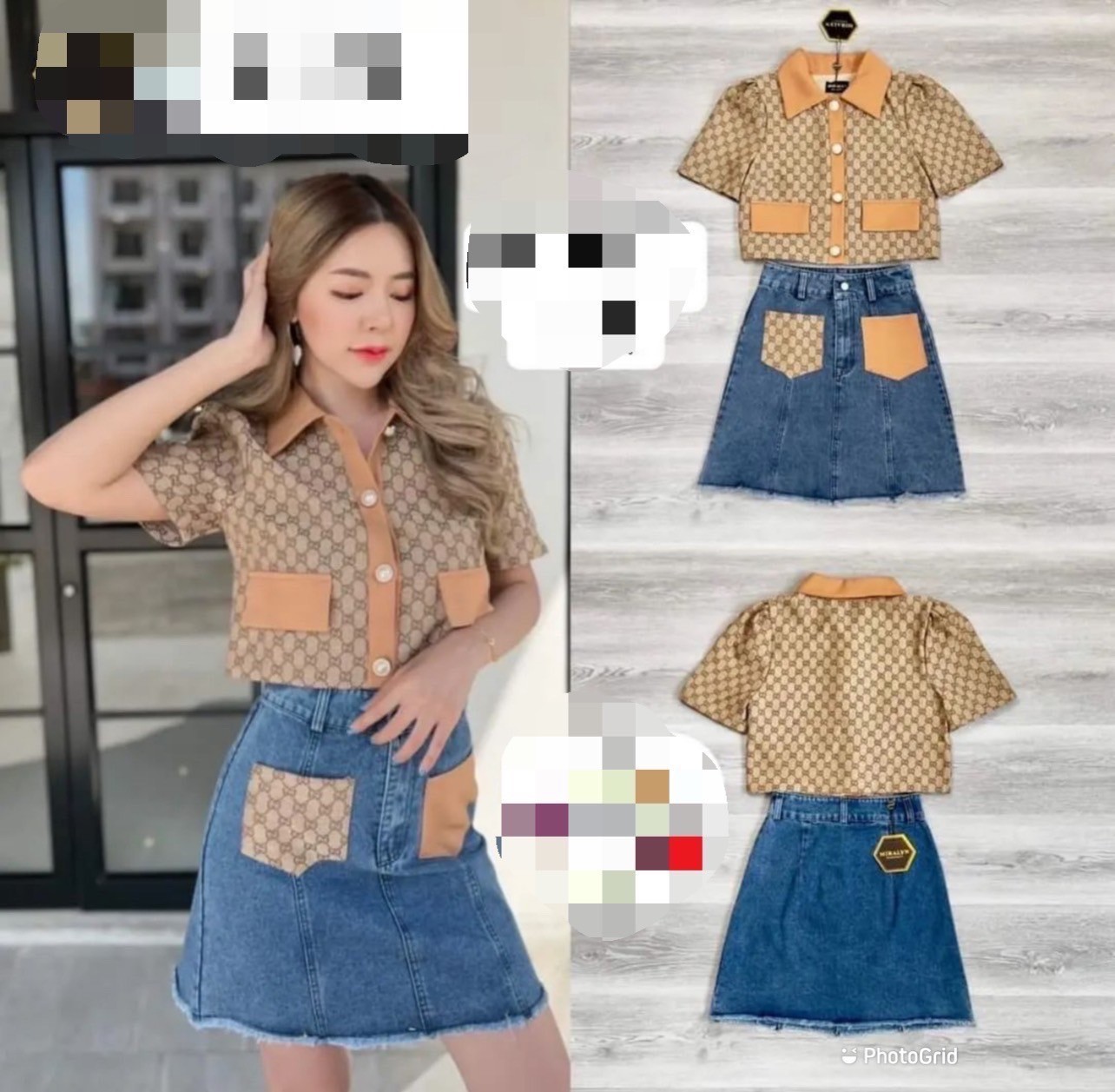 เสื้อพิมพ์ลายGucciคอปกทรงสวยๆๆ  058