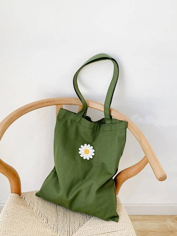 กระเป๋าชอปปิ้ง ดอกไม้ ผ้าแคนวาส b-4