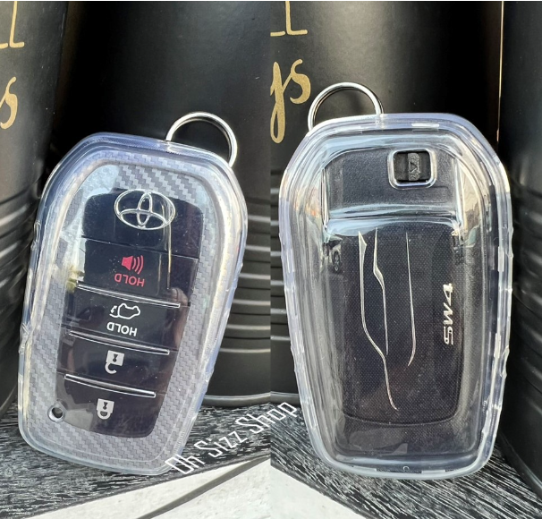 K02-เคสใสซีทรู รีโมทรถ Fortuner, Revo Rocco, GR Sport เห็นโลโก้ด้านหลังตัวรีโมท ออกแบบเข้ารูป มีช่องอากาศด้านข้างและด้านหลัง