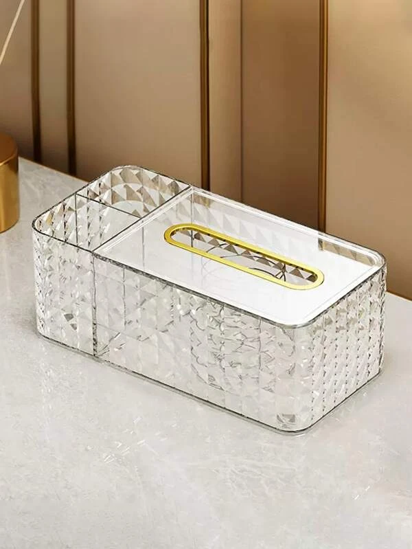 กล่องทิชชู่ พลาสติก เนื้อเยื่อ จัดเก็บ นอร์ดิก โปร่งใส มัลติฟังก์ชั่น สำหรับ บ้าน 1 ชิ้น  nn-6