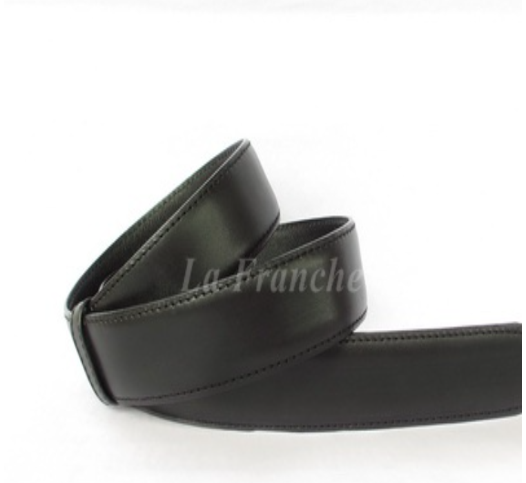 MAN71-เข็มขัดหนังวัวแท้ Nappa สีดำ