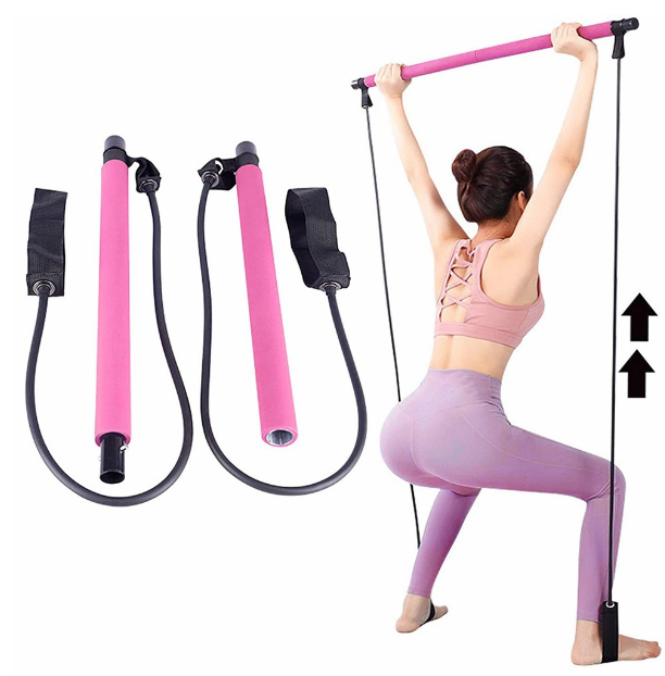 Z15-Pilates Bar Kit Crossfit Resistance Band Trainer โยคะดึง Rod ดึงเชือก แบบพกพา Home Gym Workout อุปกรณ์ออกกำลังกายฟิตเนส