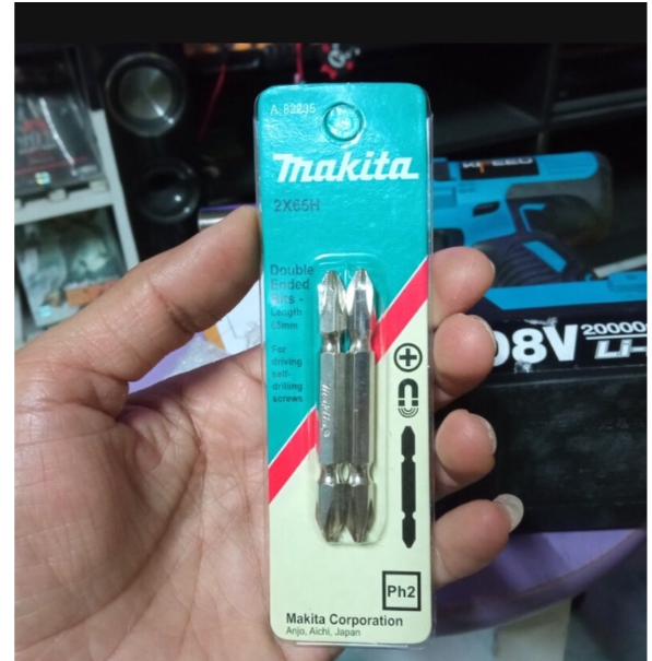 MW103-Makita มาร์กีต้า ลดราคา จ้า ดอกไขควงหัวแฉก 2 ด้าน 2x65H No. A-82235 makita มาร์กีต้า แผง 2 ดอก ราคาถูก ราคา ต่อแผง