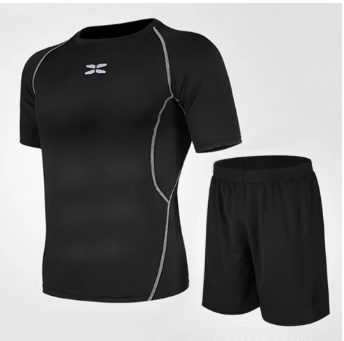 VIC18-ชุดกีฬา 2 ชิ้น เสื้อผ้าอัด ชุดกีฬา เสื้อผ้าออกกำลังกาย วิ่ง ฟุตบอล วิ่งออกกำลังกาย จักรยาน [กทม. พร้อมส่ง]