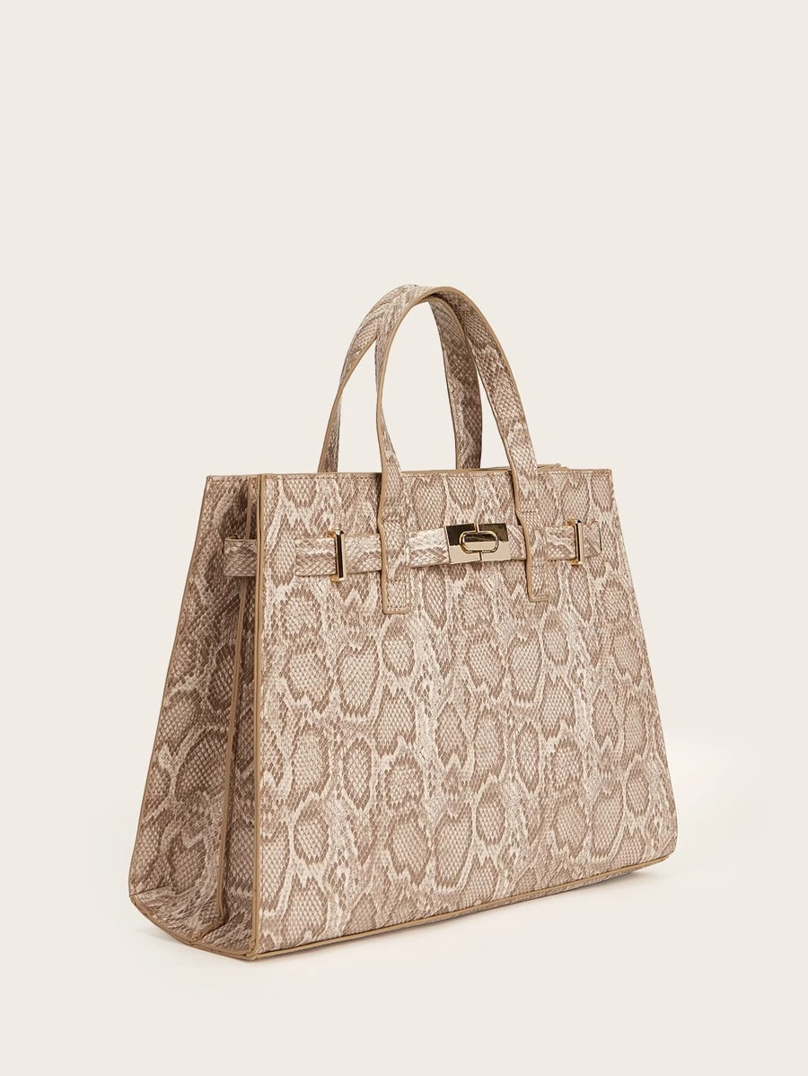 กระเป๋าถือ พิมพ์ลายหนังงู .v-13