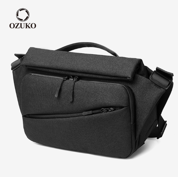 HU96-Ozuko กระเป๋า Messenger กระเป๋สะพายไหล่กระเป๋า พร้อมช่องเสียบชาร์จ USB แฟชั่นผู้ชาย