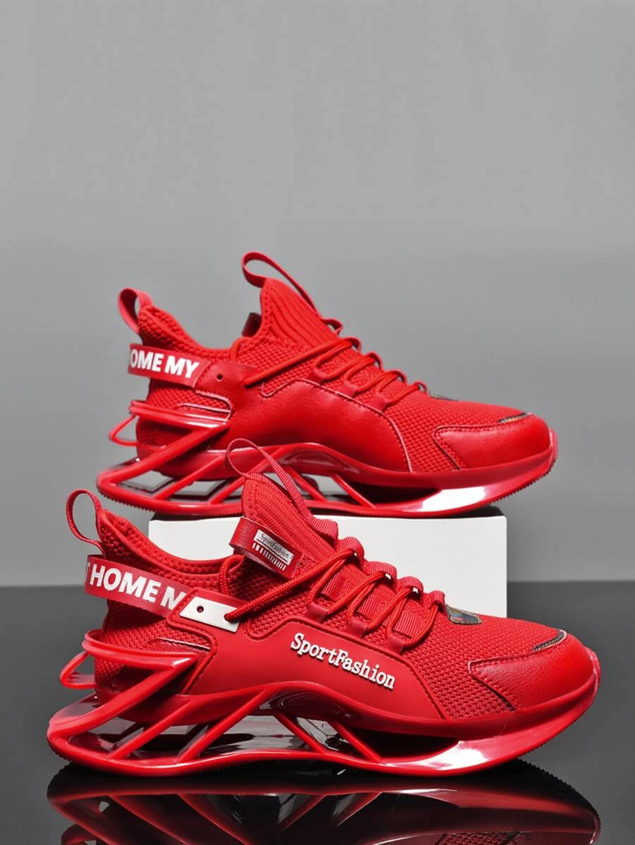 ผู้ชาย รองเท้าผ้าใบทรง Chunky ภาพกราฟิกตัวอักษร ผูกเชือกด้านหน้า m-69