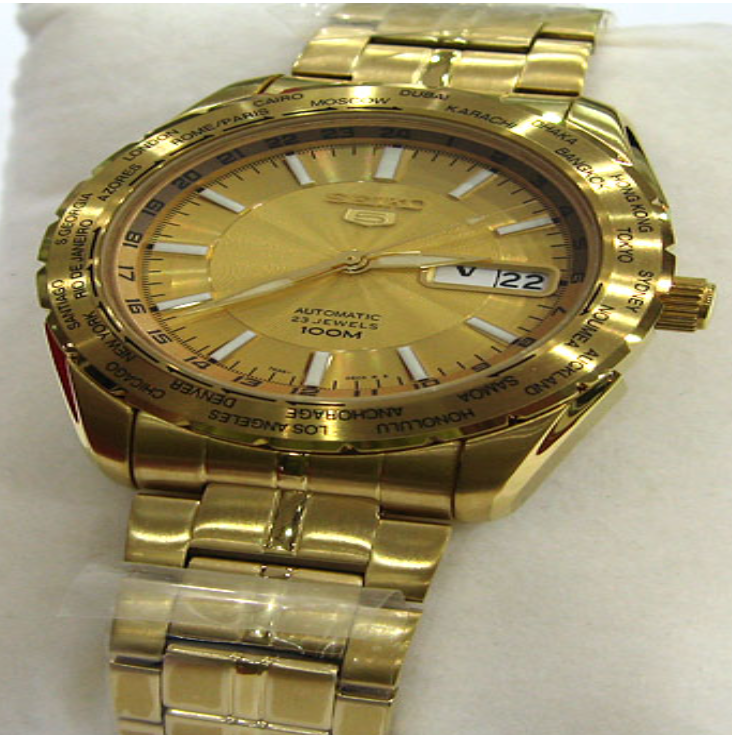 S77-seiko worldtime ออโต้รุ่นใหม่ เครื่อง 7s36 ขอบแสดงชื่อเมืองหมุนได้