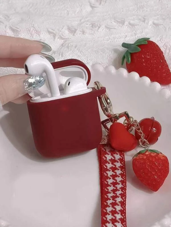 เคส เหมาะกับ Airpods จี้ สตรอว์เบอร์รี & หัวใจ e-25
