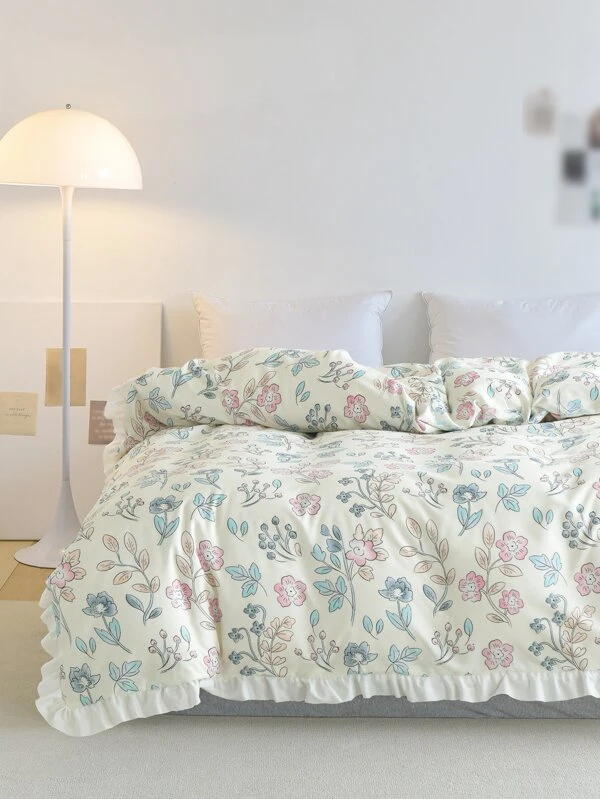 ผ้านวม ไม่มีฟิลเลอร์ พิมพ์ลาย ดอกไม้ นัวเนีย t-82