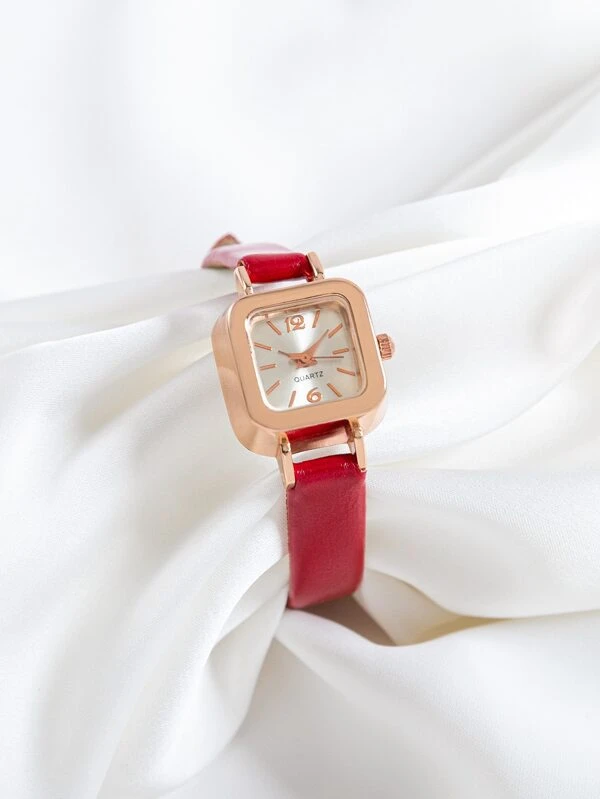 นาฬิกาข้อมือ หน้าปัดทรงเหลี่ยม  น-102