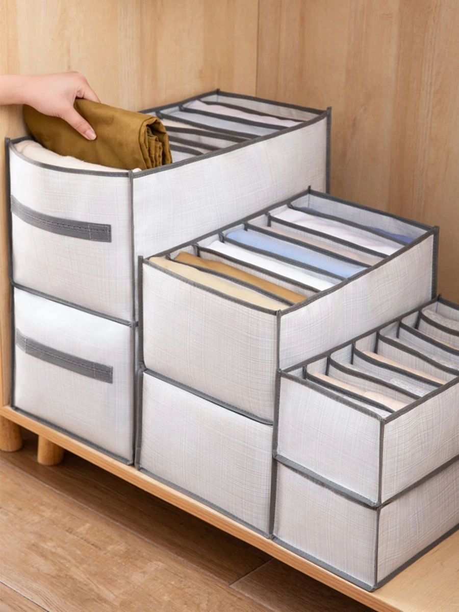 กล่องใส่ของ 1 ชิ้น เย็บสีตัด หลายช่อง พับได้  gg-59