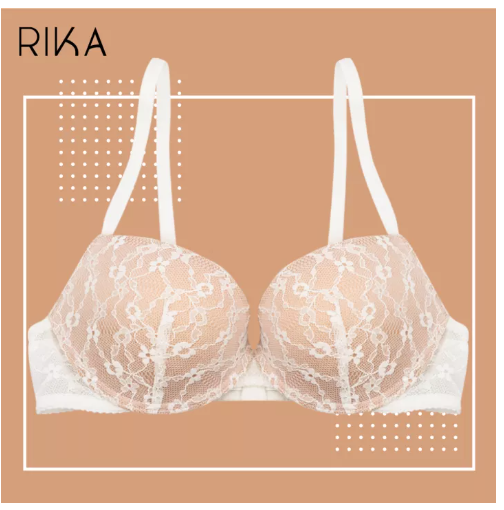 BRA78 RIKA ฟองปั้ม MOLD 3/4 Push up Doom Doom สำหรับสาวอกเล็ก บราดันนม โชว์เนินอกอวบอิ่ม มีโครง GV1266 ลูกไม้ทั้งตัว สาวอกเล็กอย่าได้แคร์ ใส่สวย(A70 - D75)