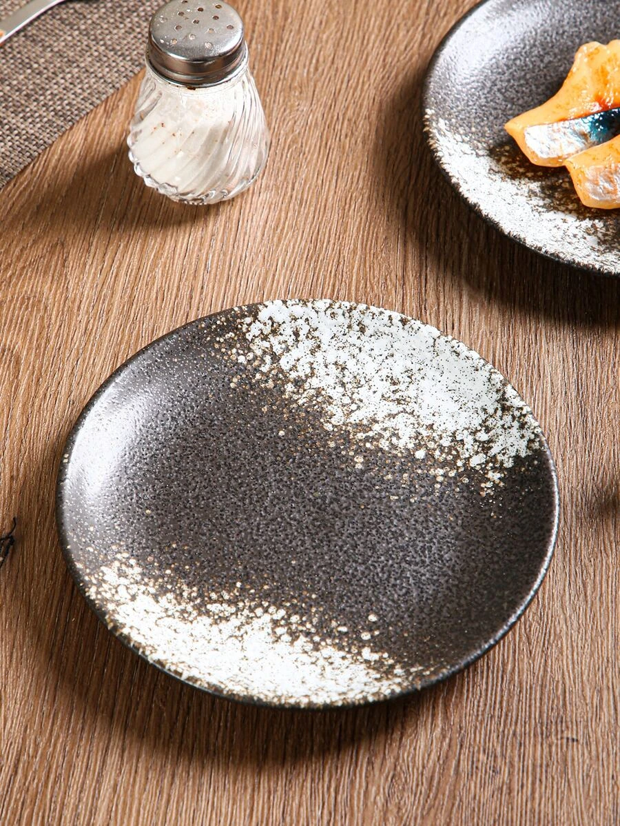 จาน 1 ชิ้น ลายกราฟิก ทรงกลม  ff-19