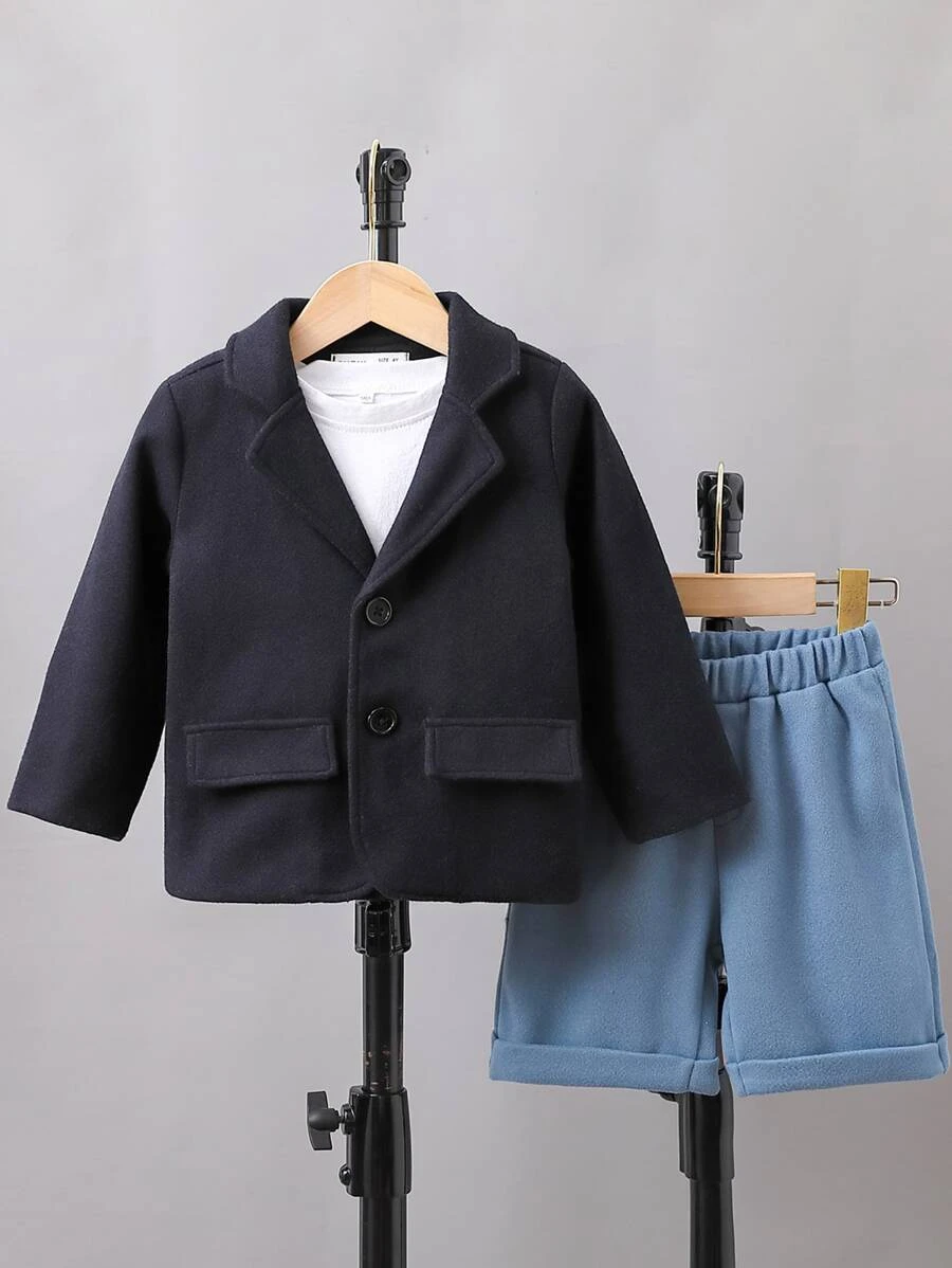 เด็กผู้ชาย 1 ชิ้น ปลอกคอสูท เสื้อสูท & 1 ชิ้น กางเกงขาสั้นb-9