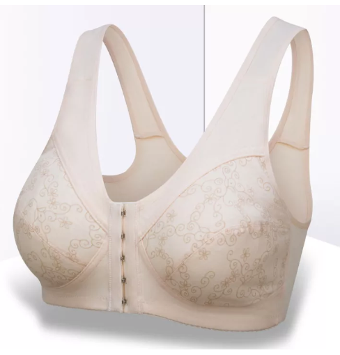 BRA26 VALAZO [Genuine Besini] Middle-aged and elderly bras in spring and summer thin cotton no steel ring vest underwear front button bra bra