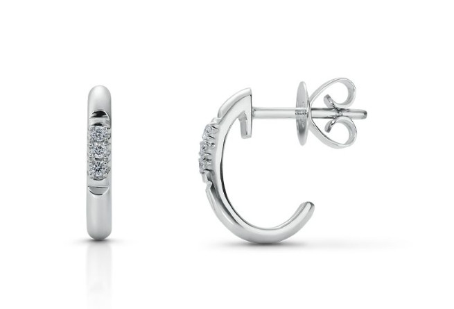 Classic Single Pave Hoop Earrings