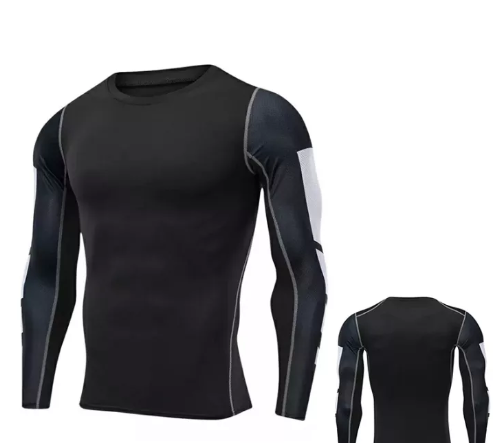 VIC02-Coolmax เสื้อบีบอัดแขนยาว เสื้อยืดผู้ชาย เสื้อสเวตเตอร์แห้งเร็ว กระชับกล้ามเนื้อ เสื้อออกกำลังกาย เสื้อยืดเทรนนิ่ง [เตรียมจัดส่ง]