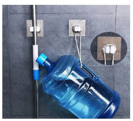 ROB22-ที่เก็บไม้กวาดไม้ถูพื้น รับน้ำหนักได้1-5กก.อุปกรณ์ติดผนังสำหรับจัดเก็บไม้กวาด ไม่ต้องเจาะผนัง