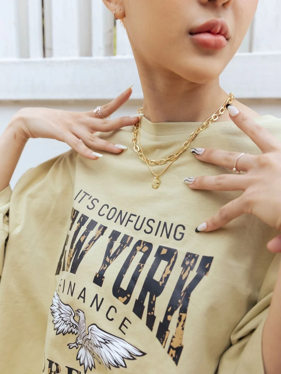 DAZY สร้อยคอ จี้ลายเหลี่ยม kk-100