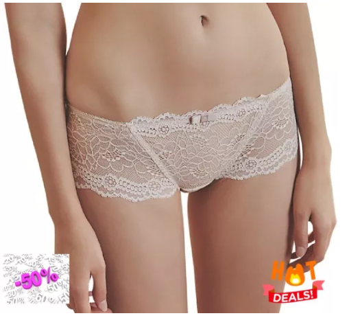 PAN01 สบาย Skinn intimate กางเกงในรุ่น Boyshorts Lace Hips Up Panty สี้ New Skin (Made in Korea) กางเกงในผู้หญิงผ้าลื่น