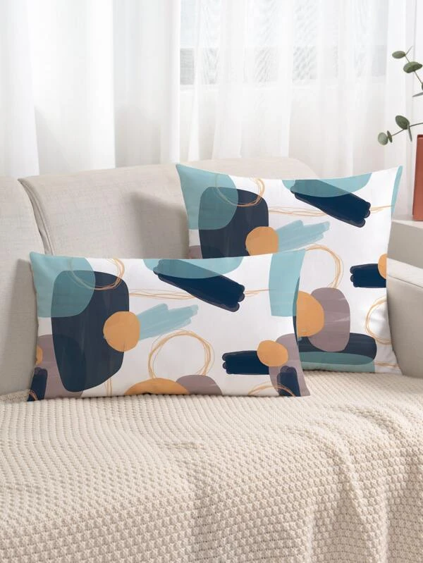 หมอนอิง ไม่มีฟิลเลอร์ พิมพ์ เรขาคณิต 1 ชิ้น a-79