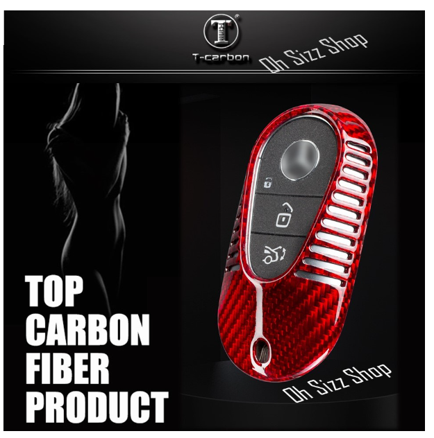 K43-เคสรีโมทรถ All New Mercedes-Benz 2022 C 220 d คาร์บอนไฟเบอร์แท้ T-Carbon Air Vent Design (Top Product ; Carbon Fiber Ke