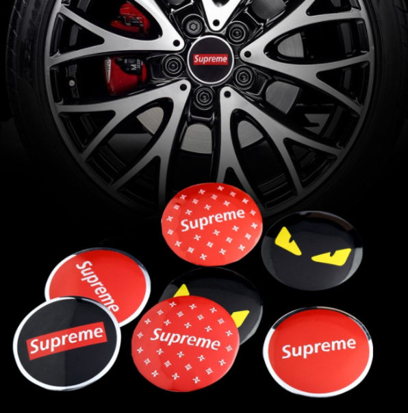 GX160-1PCS Supreme รถยนต์ โลหะ สติกเกอร์ สติ๊กเกอร์และแม่เหล็กติดรถยนต์