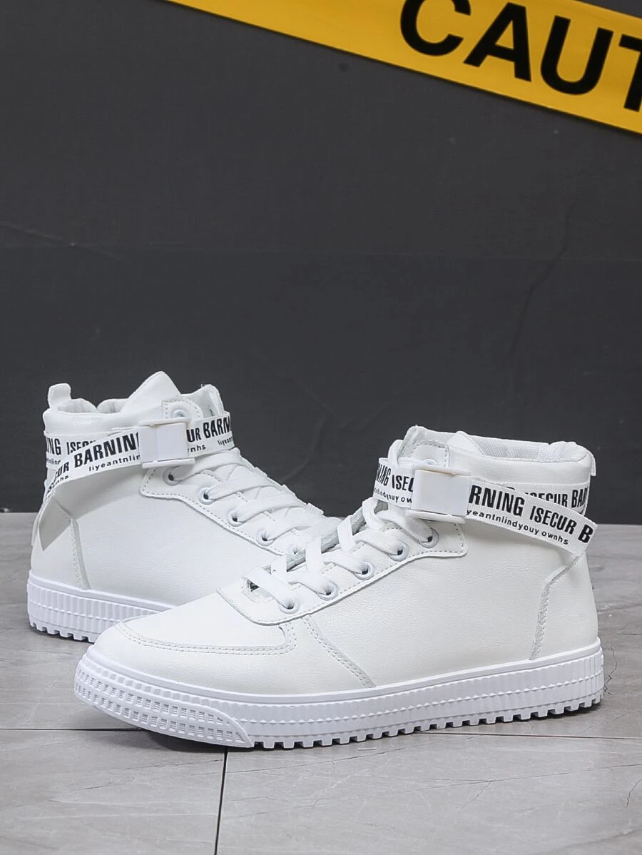 ผู้ชาย รองเท้าสเก็ต ป้ายตัวอักษร ผูกเชือกด้านหน้า ไฮท็อป z39-45 m-10