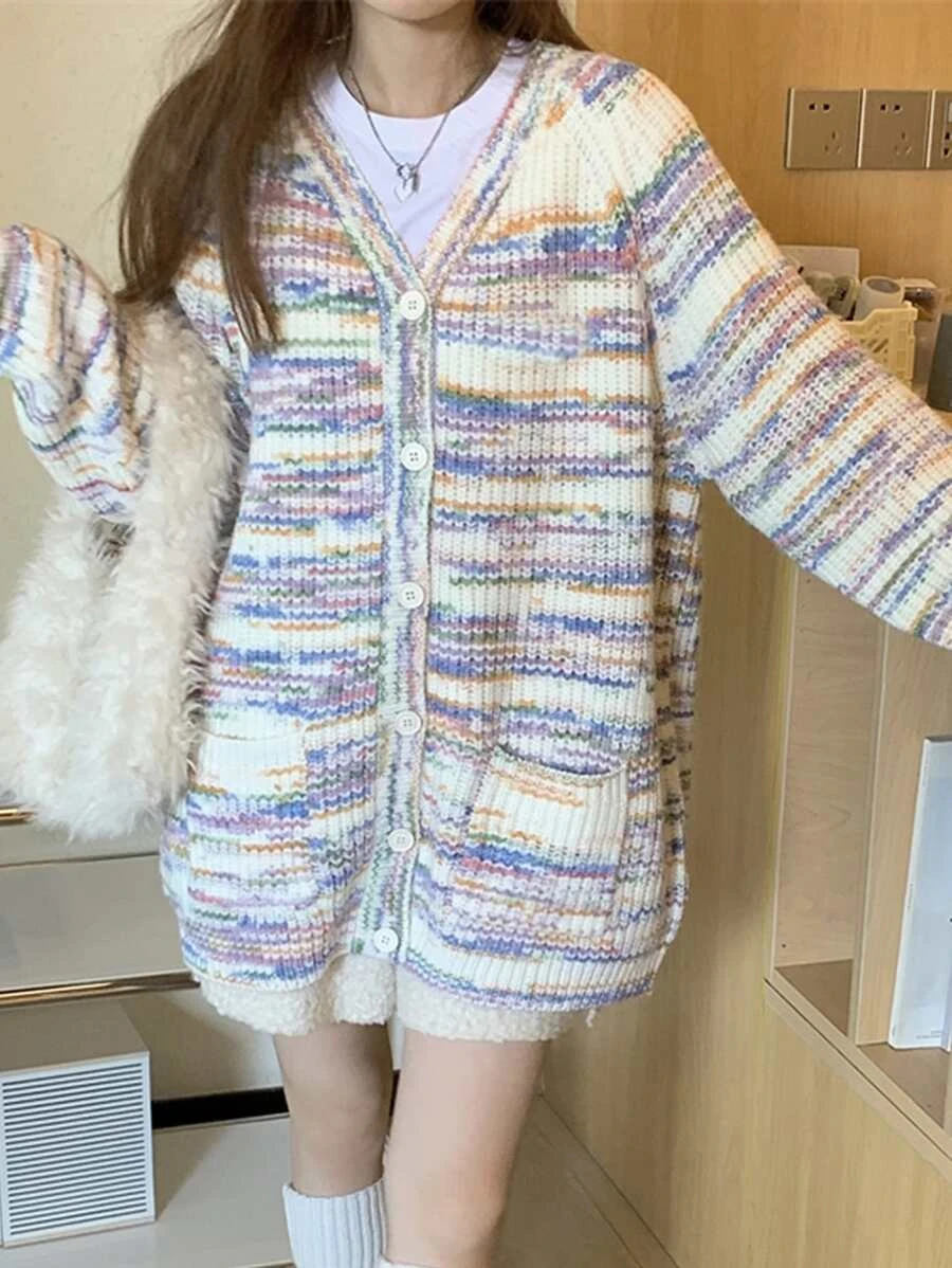 Honeyspot คาร์ดิแกน สีย้อมอวกาศ แขนแร็กแลน ไม่มีเสื้อยืด  i-52