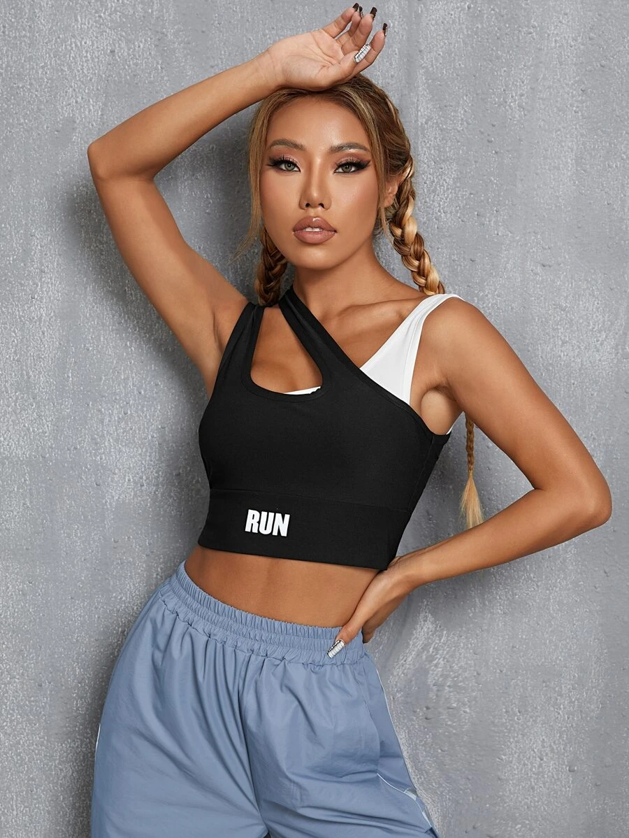 เสื้อกล้าม กีฬา พิมพ์ ตัวอักษร คัตเอาท์ aa-40