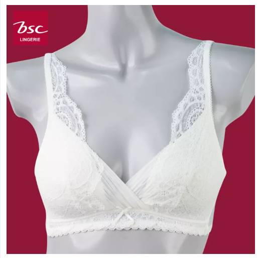 BRA73 ชุดชั้นใน แบรนด์ BSC **ของแท้** บราไร้โครง ฟองบาง BB3451 เต้าทรง 4/5 เก็บทรงด้านข้างดี ดีไซน์แบบ V LOOK เซ็กซี่ หรูหราด้วยผ้าพลีท ตะขอหลัง