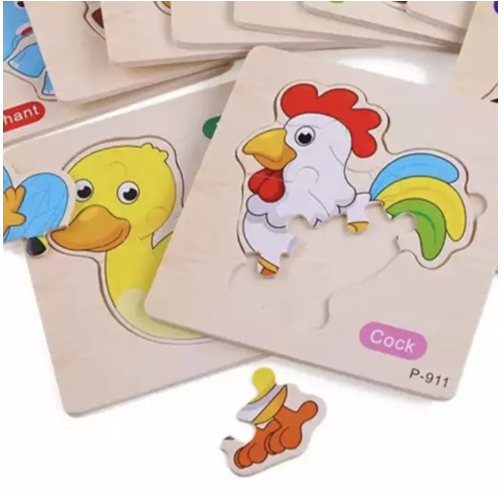 N79-ตัวต่อปริศนาตัวต่อ จิ๊กซอว์ไม้ พร้อมคำศัพท์ ของเล่นไม้ เสริมพัฒนาการเด็ก รูปสัตว์ รถ จิ๊กซอว์เด็ก