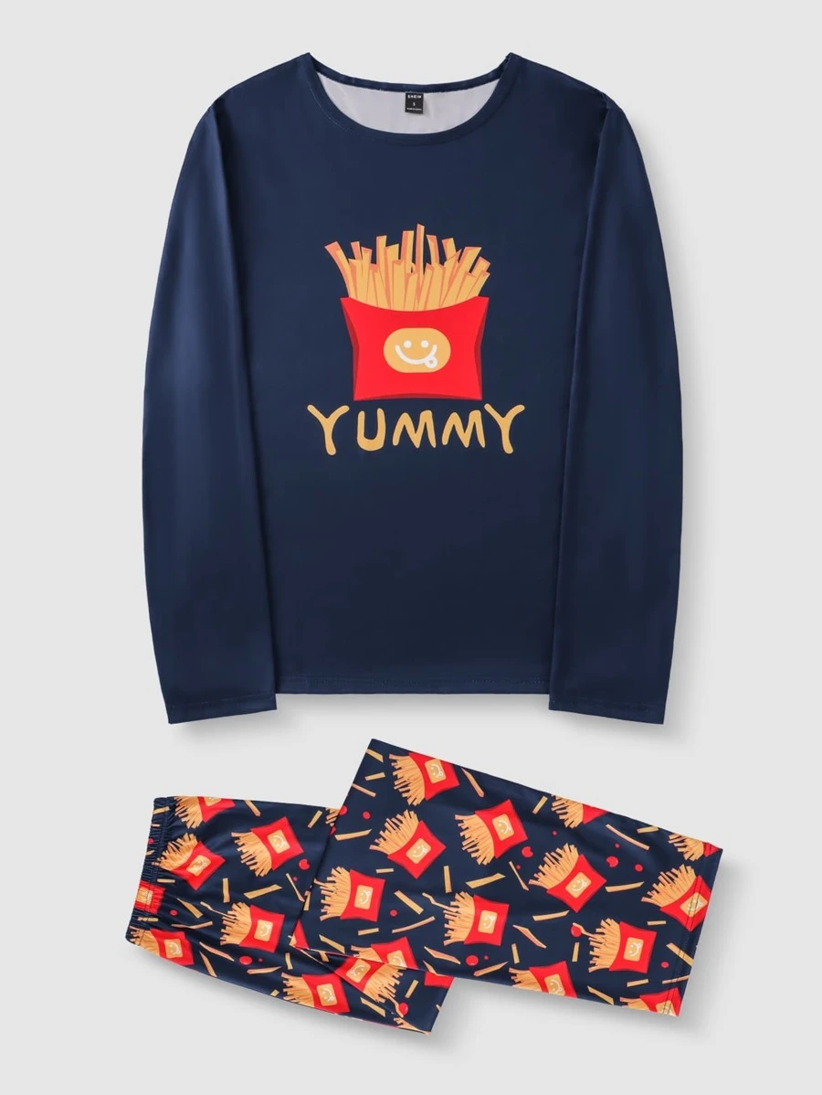 เซตชุดนอน ผู้ชาย ลายเฟรนช์ฟราย และ ลายตัวอักษร  bb-41