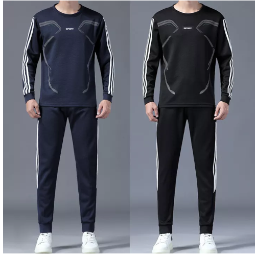 VIC16-Set 2 ชิ้น แขนยาว+กางเกงขายาว ชุดวอร์ม ผู้ชาย ชุดจ๊อกกิ้ง ชุดสปอร์ต ชุดเล่นกีฬา ใส่เที่ยว [กทม. พร้อมส่ง]