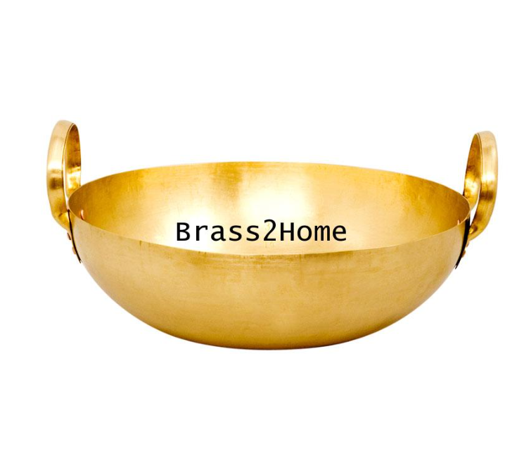 P74-กระทะทองเหลือง (กระทะหมูตุ๋น) หรือ กระทะทำขนมไทย ขนาด 10 นิ้วครึ่ง