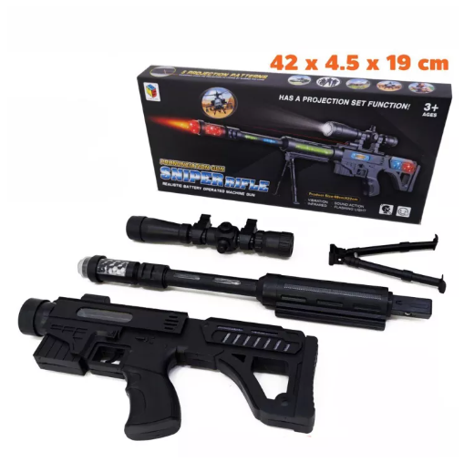 JIN17-ปืนของเล่น sniper rifle มีเสียง มีไฟ มีเลเซอร์ ปืนเด็ก ปืนยิงไฟ ปืนยาวเด็กเล่น ปืนของเล่นยาว ของเล่นเด็ก Toys สร้างเสริมพัฒนาการเด็ก ของเล่น